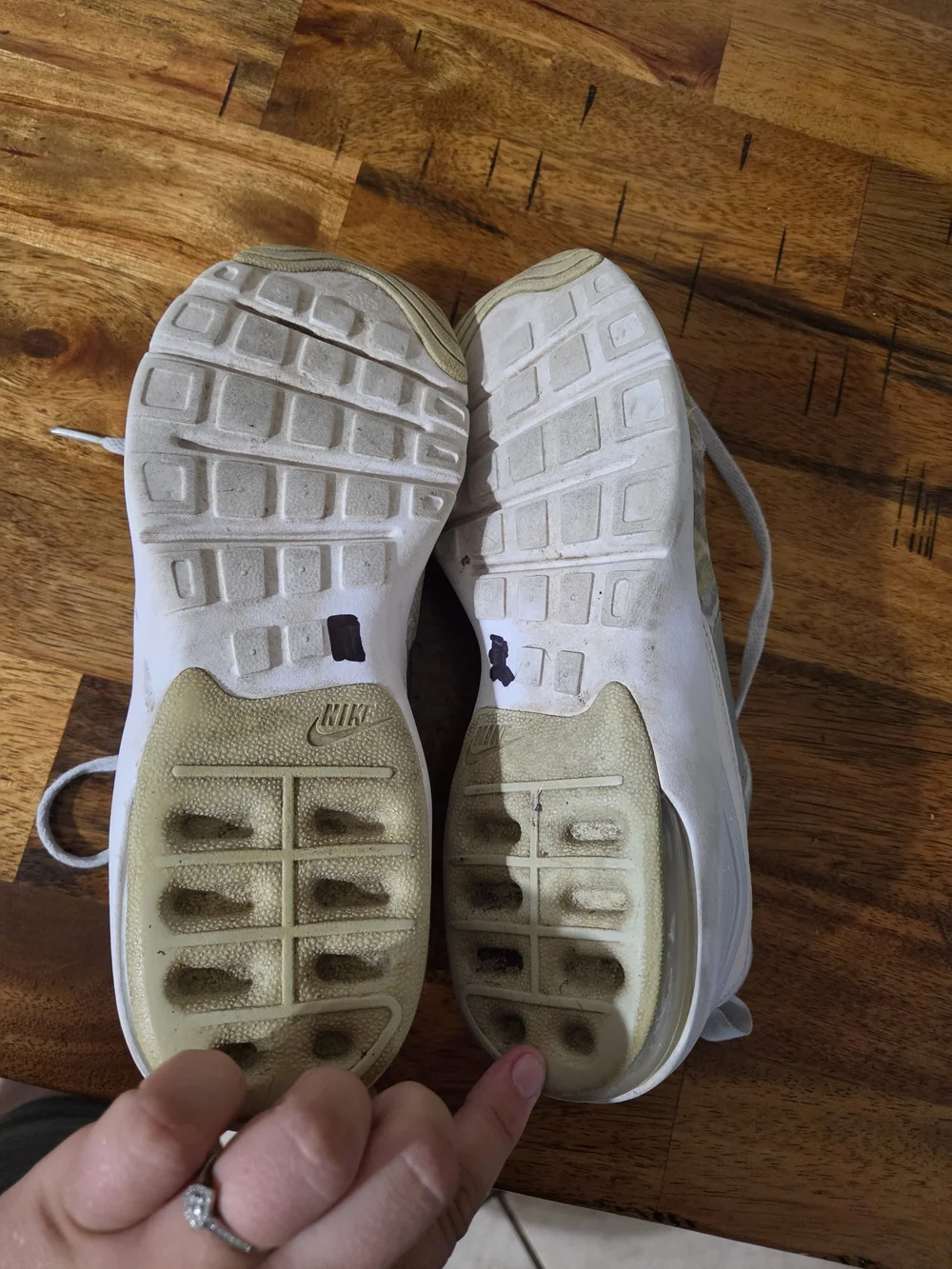 Nike Women's Athletic Sneakers in Light Gray and Pale Yellow